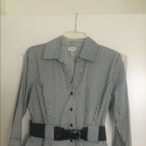 Black& White Striped Blouse.NWT Size L